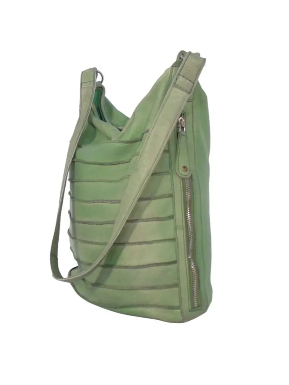 NORTHSTYLE Sheep Leather Soft Green Slouchy Shoulder Bag - Made in INDIA